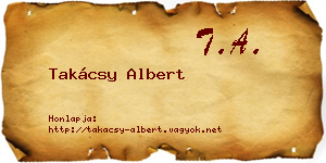 Takácsy Albert névjegykártya